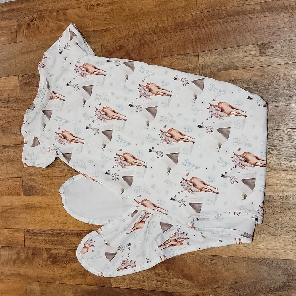 Knotted Infant Gown, Horses & Cacti, Baby  Sleeper, Infant Photos